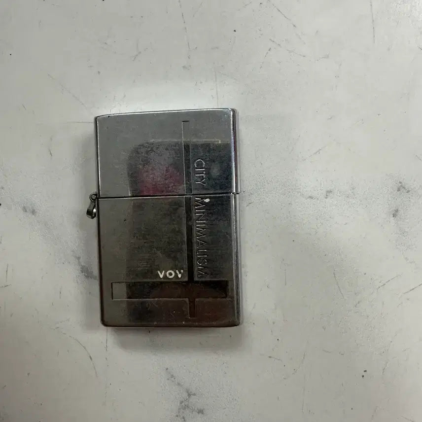 [BUNJANG] VOV Vintage Silver Metal Oil Lighter with Side Chain Loop / 빈티지 VOV 실버 메탈 오일 라이터 정상작동 시티미니멀리즘 측면 체인고리제품 팝니다