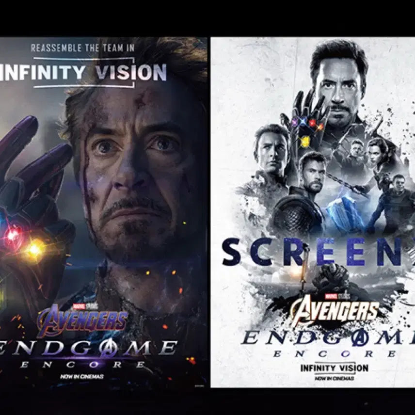 [BUNJANG] Avengers: Endgame Encore Infinity Vision Poster + 4DX Poster Set / [어벤져스: 엔드게임 앙코르] 인피니티 비전 포스터+4DX 포스터 2종