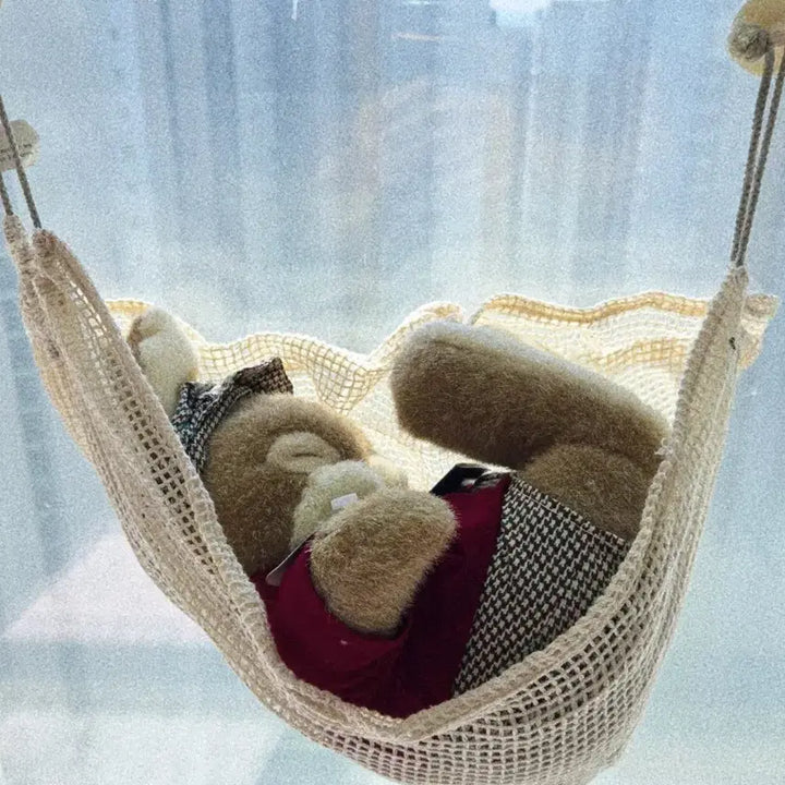 [BUNJANG] 1980s British "Sleeping Rabbit" Vintage Doll with Hammock / 잠자는 토끼 잠토 인형 영국 빈티지 1980 (해먹 포함)