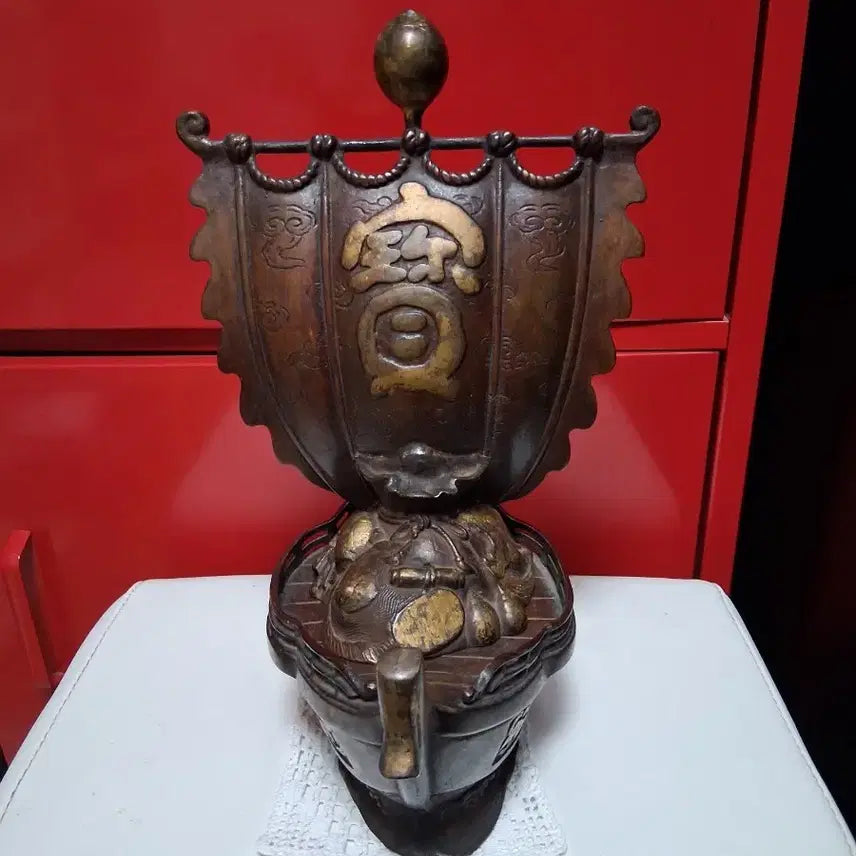 [BUNJANG] Antique Brass Treasure Ship Incense Burner / 고풍스러운   동 배 (보물선)ㅡ무게감