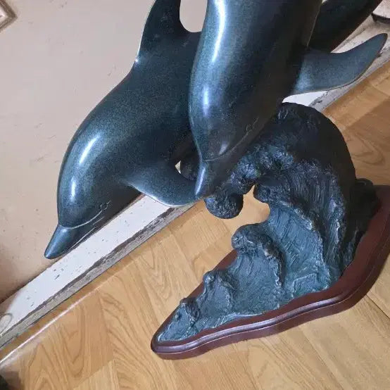 [BUNJANG] Bronze Dolphin Statue / 돌고래 동브론즈 크기사진참조하세요