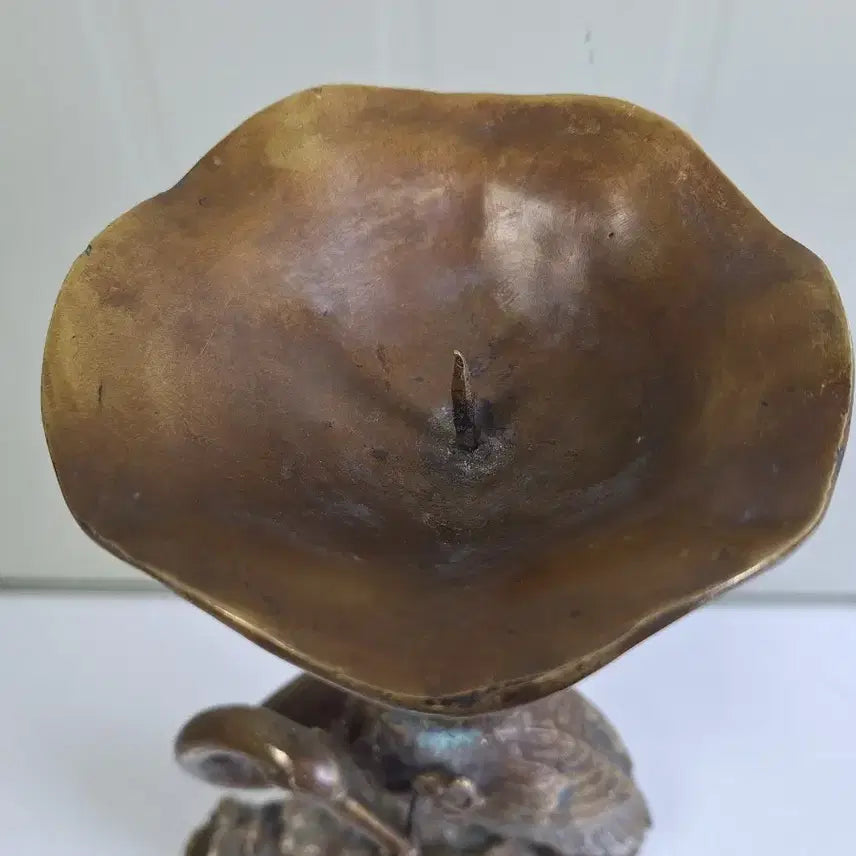 [BUNJANG] Large Bronze Turtle, Dragon, Crane, and Lotus Candle Holder / 취미 수집품 동 브론즈 거북이 용 학 연꽃 대형 대형