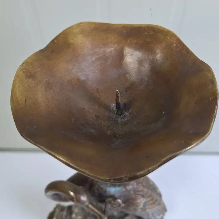 [BUNJANG] Large Bronze Turtle, Dragon, Crane, and Lotus Candle Holder / 취미 수집품 동 브론즈 거북이 용 학 연꽃 대형 대형
