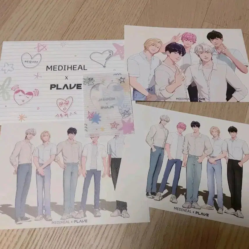 [BUNJANG] PLAVE x Mediheal Photocard &amp; Postcard Bundle Set / 플레이브 메디힐 포카, 엽서 일괄