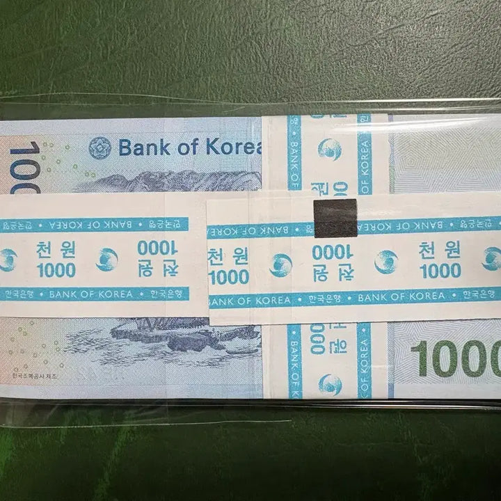 [BUNJANG] 100-Piece Uncirculated South Korean 1,000 Won Banknote Bundle (3rd Series) / 3차천원 현행권) 100장 미사용권 다발