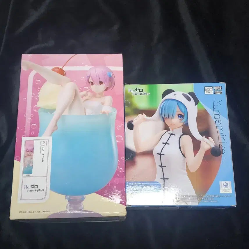 [BUNJANG] Re:Zero Ram &amp; Rem Cream Soda Figure Bundle Set (Sealed) / (미개봉/일괄) 리제로 크림소다 람 피규어. 팬더 렘. 굿즈 판매.