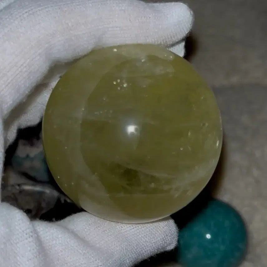 [BUNJANG] Natural Lemon Quartz Sphere Set / 천연원석 레몬쿼츠 스피어 수정 구 세트 원석 돌