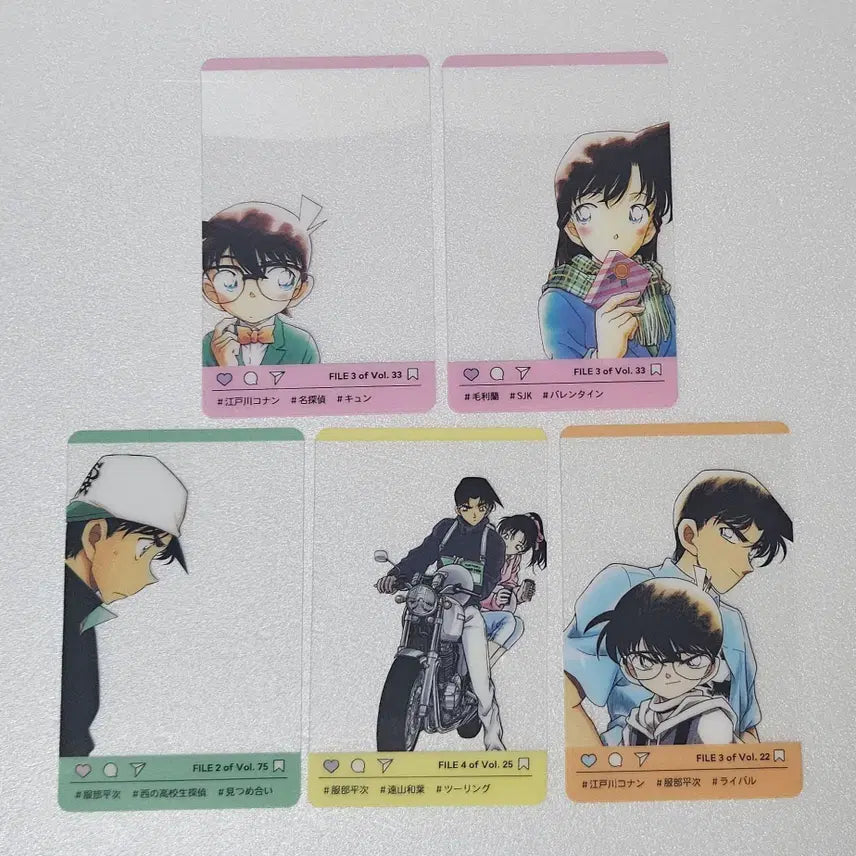 [BUNJANG] Detective Conan Clear Card Set / 명탐정 코난 클리어 카드 클카 세트 만화 잡지 치즈 부록 핫토리 코난 란