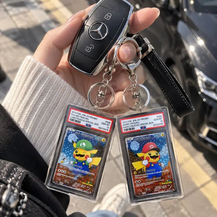 [BUNJANG] Custom Acrylic Card Keychain - PSA 10 Style / 포켓몬 카드게임 PSA10 커스텀 카드 키링 아크릴 굿즈