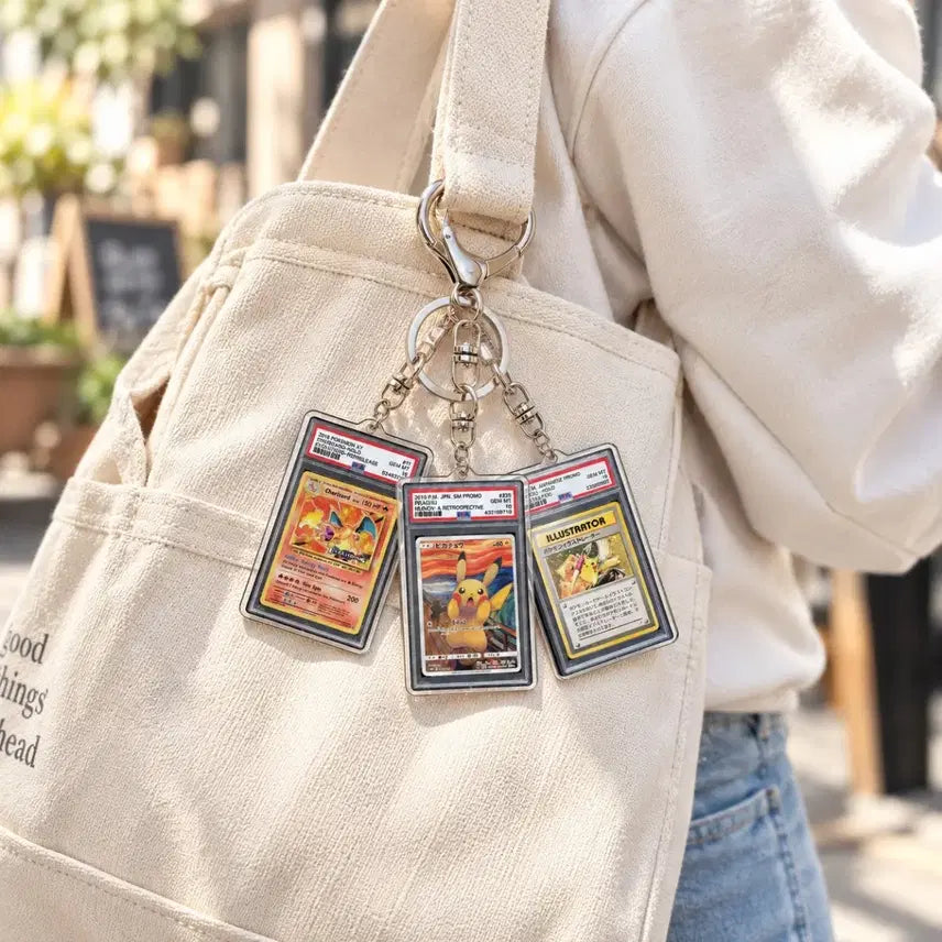 [BUNJANG] Custom Acrylic Card Keychain - PSA 10 Style / 포켓몬 카드게임 PSA10 커스텀 카드 키링 아크릴 굿즈