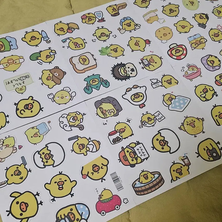 [BUNJANG] Kiiroitori "Chokak" Sticker Set (80 Sheets) / 키이로이토리 조각스티커 80장 리락쿠마