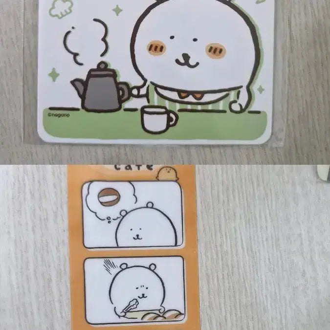 [BUNJANG] Popable Damgom Cafe Illustration Coaster + Damgom Four-Cut Photo Bundle Set / 팝퍼블 담곰카페 일러스트 코스터 + 담곰네컷 일괄
