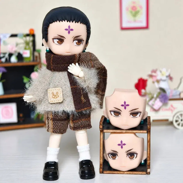 [BUNJANG] Hunter x Hunter Chrollo Articulated Doll Full Set / 헌터헌터 클로로 가동 인형 얼굴 3개 헤어 2개 옷 포함 풀세트 구성