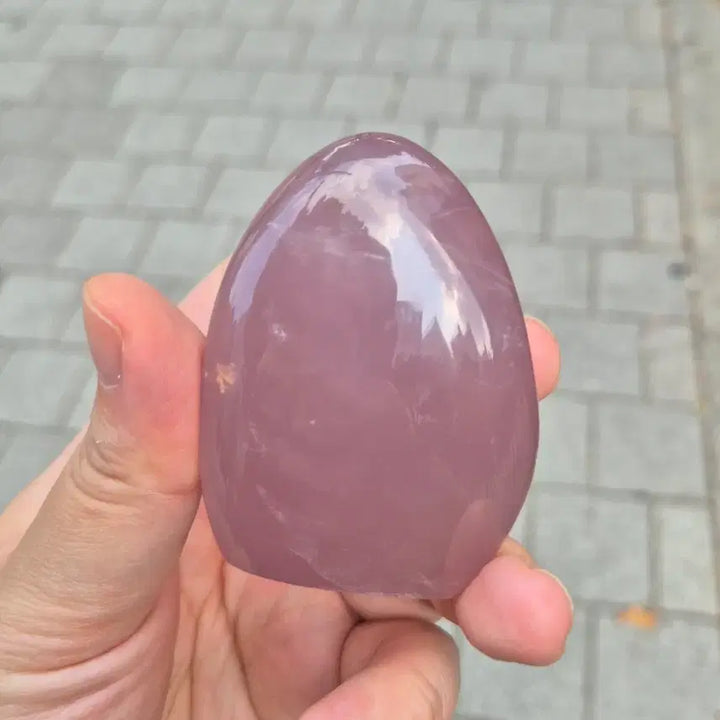 [BUNJANG] Star Purple Rose Quartz Shimmery Gemstone Hand Stone / >하루만특가<레어! 스타 퍼플 로즈쿼츠 쉬머리한 펄이 뜨는 광물 장미수정 힐링스톤