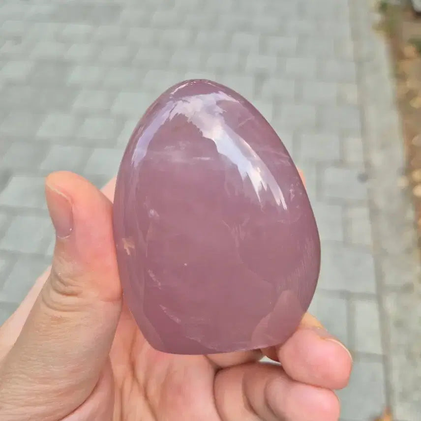 [BUNJANG] Star Purple Rose Quartz Shimmery Gemstone Hand Stone / >하루만특가<레어! 스타 퍼플 로즈쿼츠 쉬머리한 펄이 뜨는 광물 장미수정 힐링스톤