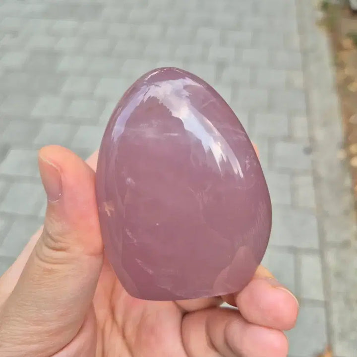 [BUNJANG] Star Purple Rose Quartz Shimmery Gemstone Hand Stone / >하루만특가<레어! 스타 퍼플 로즈쿼츠 쉬머리한 펄이 뜨는 광물 장미수정 힐링스톤