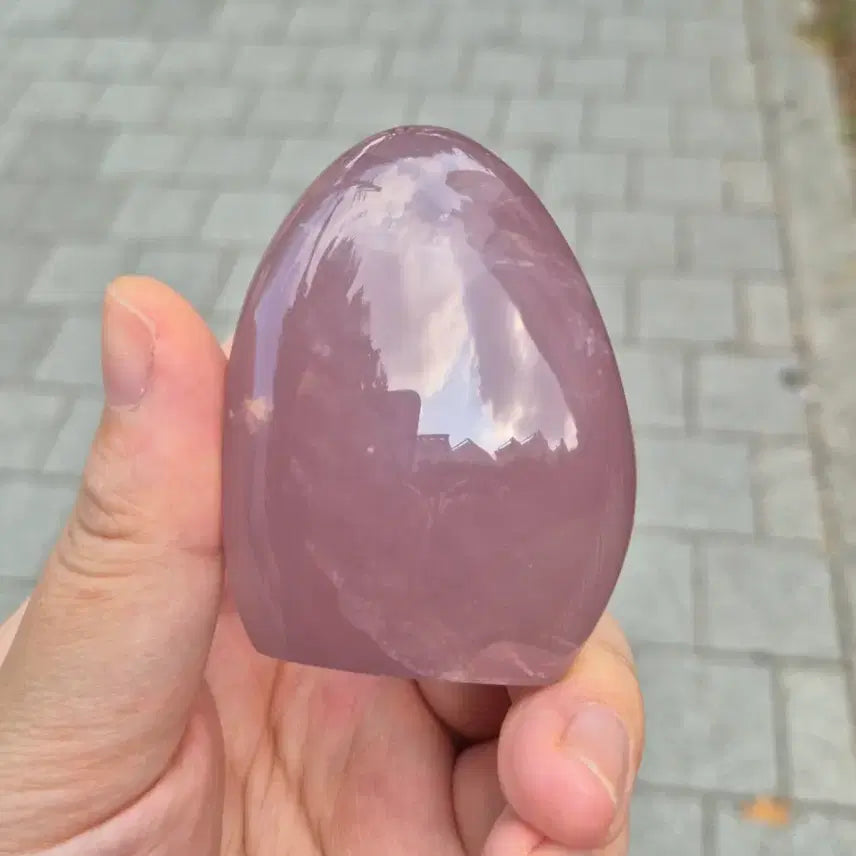 [BUNJANG] Star Purple Rose Quartz Shimmery Gemstone Hand Stone / >하루만특가<레어! 스타 퍼플 로즈쿼츠 쉬머리한 펄이 뜨는 광물 장미수정 힐링스톤