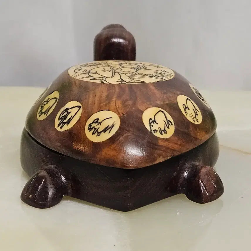 [BUNJANG] Wooden Turtle Compass Antique / 원목 거북이 나침판  골동품
