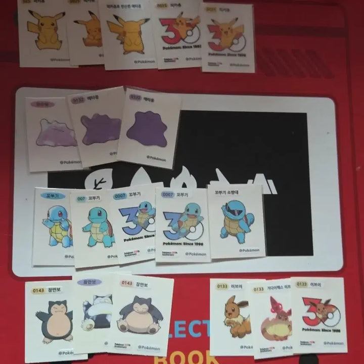 [BUNJANG] Pokemon Stickers Pikachu, Ditto, Eevee Set / 포켓몬 띠부씰 피카츄 메타몽 이브이세트 등