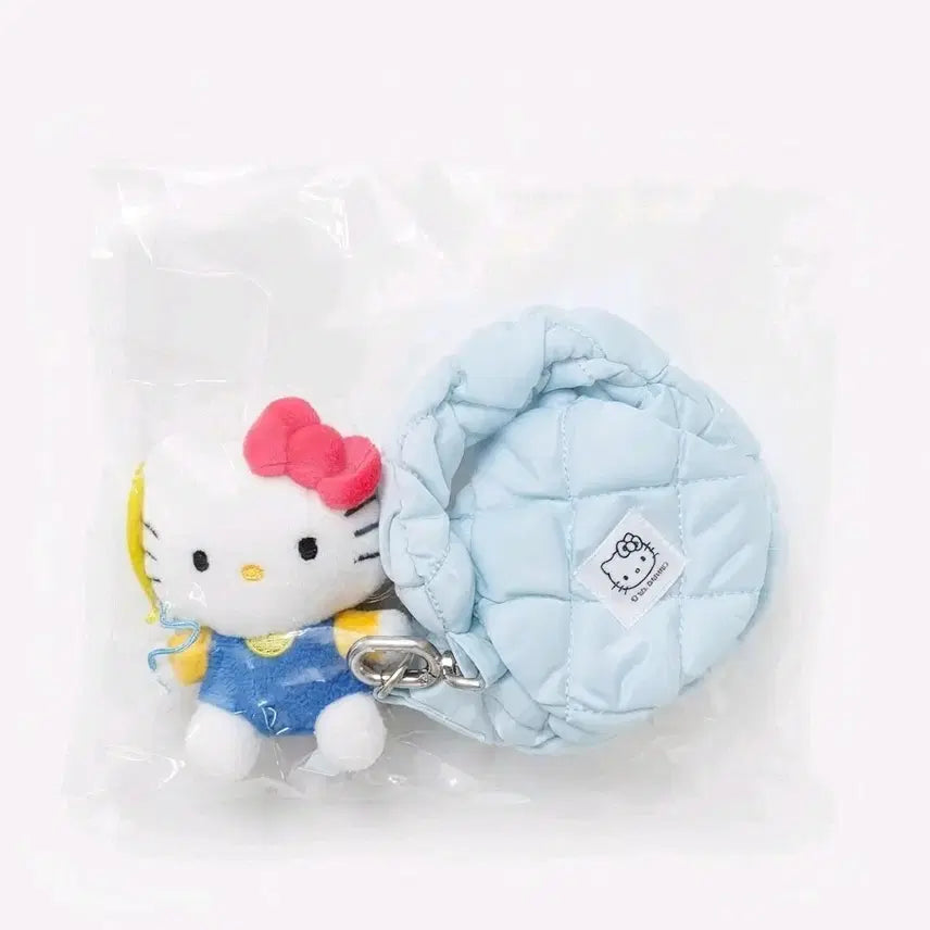 [BUNJANG] Hello Kitty Quilting Bag &amp; Doll Charm Set / 헬로키티 퀼팅 가방+인형 키링 세트