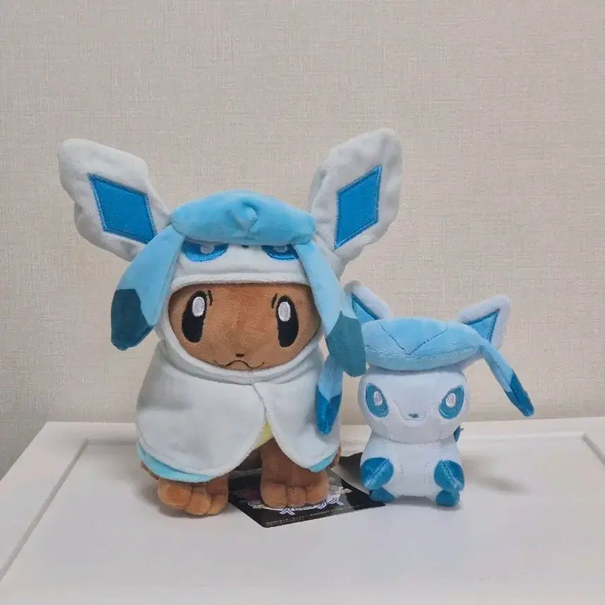 [BUNJANG] Pokemon Eevee Glaceon Poncho Keychain Set / 포켓몬 인형 키링 판초 이브이 글레이시아 2종 세트