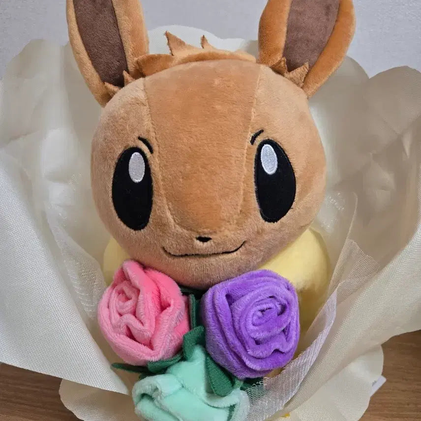 [BUNJANG] Eevee Flower Bouquet Plush / 포켓몬스터 이브이 인형 꽃다발 기념일 생일축하 꽃