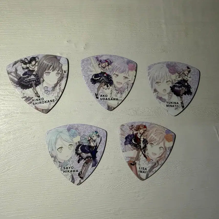 [BUNJANG] BanG Dream! Roselia Guitar Picks 5-Piece Set / 뱅드림 로젤리아 기타 피크 5종 세트