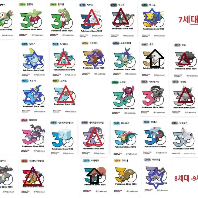 [BUNJANG] Pokemon Logo Sticker Set - 1013 Types / 포켓몬 로고 띠부씰 구매 신상 1013종