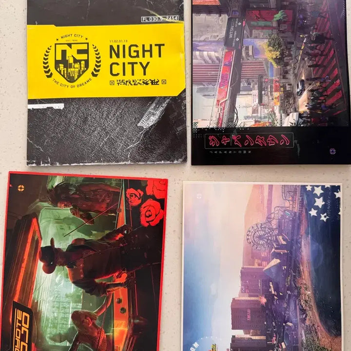 [BUNJANG] Cyberpunk 2077 Night City Map &amp; Postcard Set / 사이버펑크 2077 나이트 시티 맵 &amp; 엽서 세트