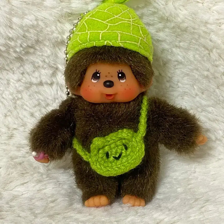 [BUNJANG] Monchhichi Melon Mini Keychain / 몬치치 고전 메론 미니 키링
