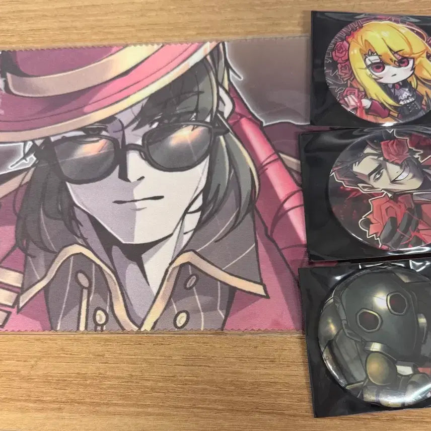 [BUNJANG] Limbus Company Lens Cloth &amp; Can Badge Bundle Set / (일괄) 림버스 컴퍼니 안경닦이 캔뱃지