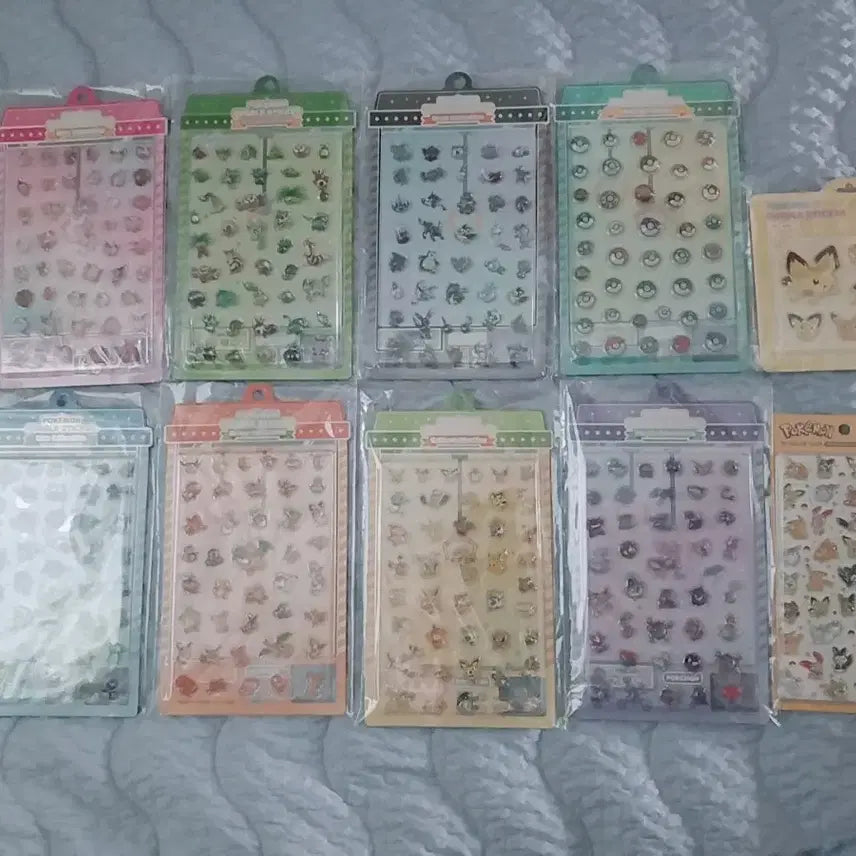 [BUNJANG] Pokemon Bubble Sticker Set (8 Types) + Electric Sticker Set (2 Types) / 포켓몬스터 버블스티커 8종+전기스티커관련2종