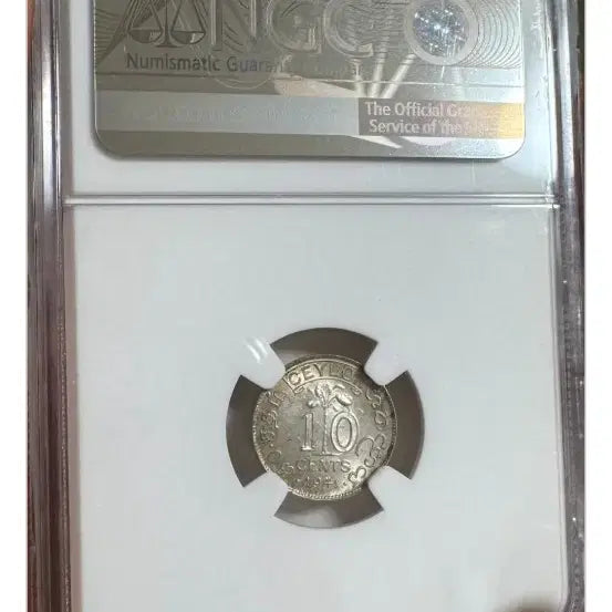 [BUNJANG] 1941 Ceylon 10 Cent Silver Coin UNC / <희귀품><은화> 이젠 없는 1941 실론 10센트 은화  UNC 디테일