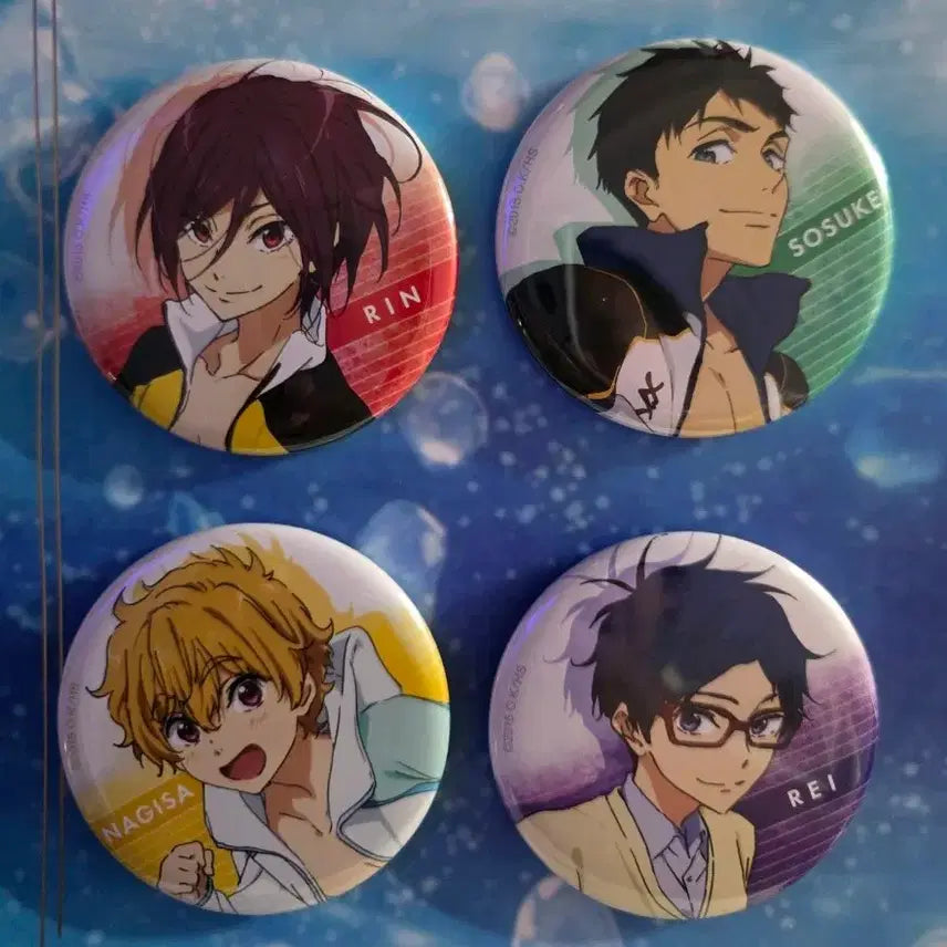 [BUNJANG] Free! High Speed! Can Badge Set - Rin, Sosuke, Nagisa, Rei / Free! 하이스피드 캔뱃지 린 소스케 나기사 레이