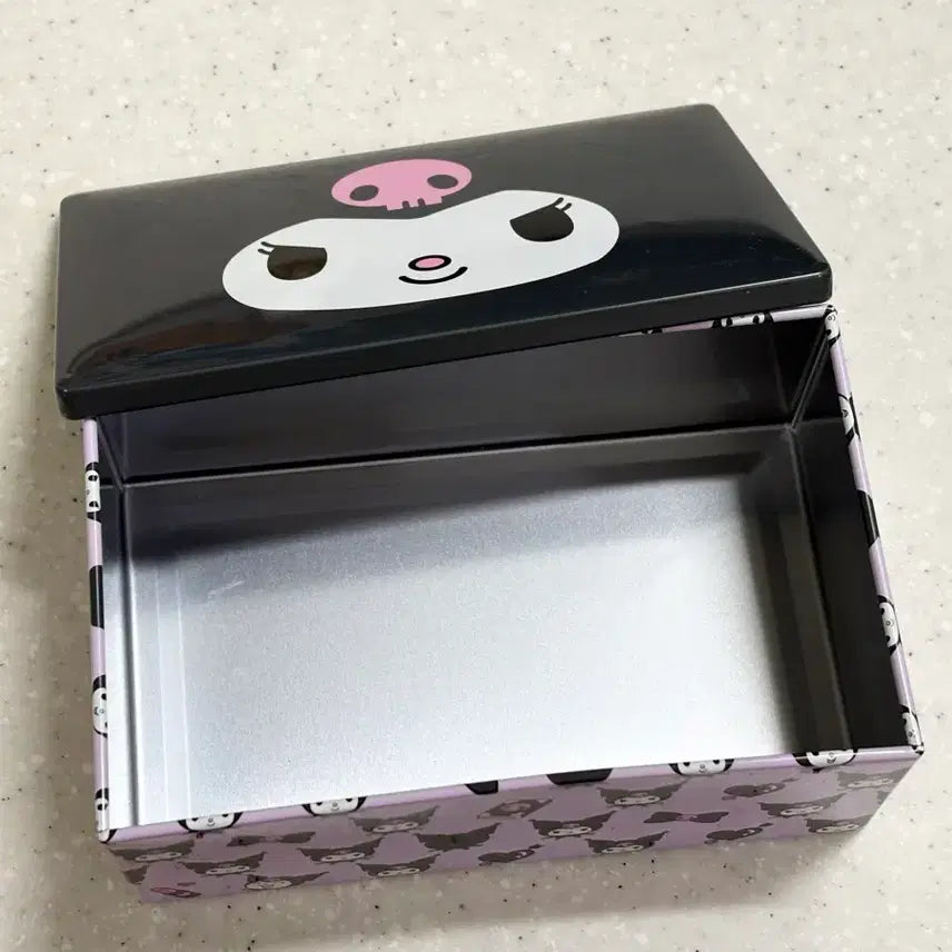 [BUNJANG] Sanrio Kuromi Square Tin Case Cookie Storage Box / 산리오 쿠로미 사각 틴케이스 쿠키 소품함