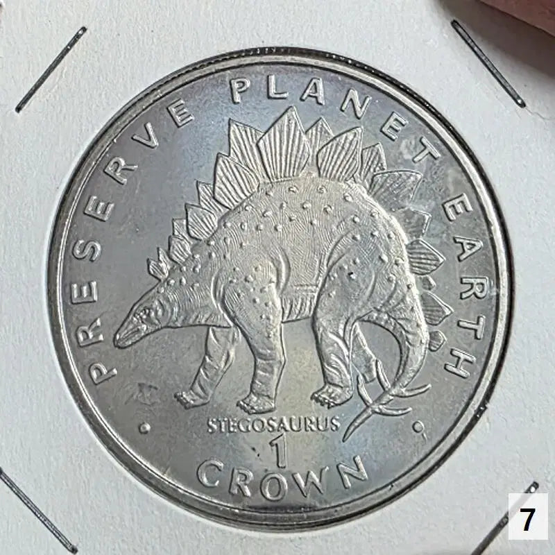 [BUNJANG] Gibraltar 1993 1 Crown Stegosaurus Dinosaur Coin / 지브롤터 영국령 1993년 1크라운 주화 스테고사우루스 공룡