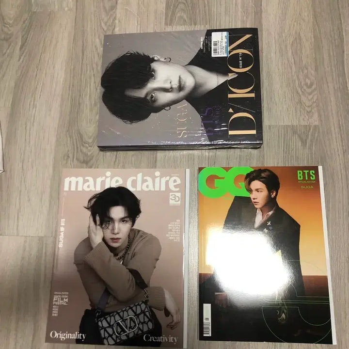 [BUNJANG] BTS Suga DICON/GQ/Marie Claire Magazine 3-Set Bundle / BTS 슈가 DICON/GQ/마리끌레르 잡지 3종 세트