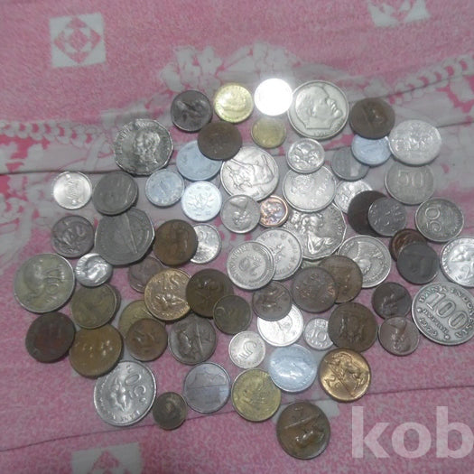 [BUNJANG] Bundle Set of 65 Old Foreign Coins / z-28.오래된외국각국동전 65개일괄