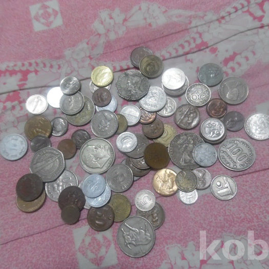 [BUNJANG] Bundle Set of 65 Old Foreign Coins / z-28.오래된외국각국동전 65개일괄