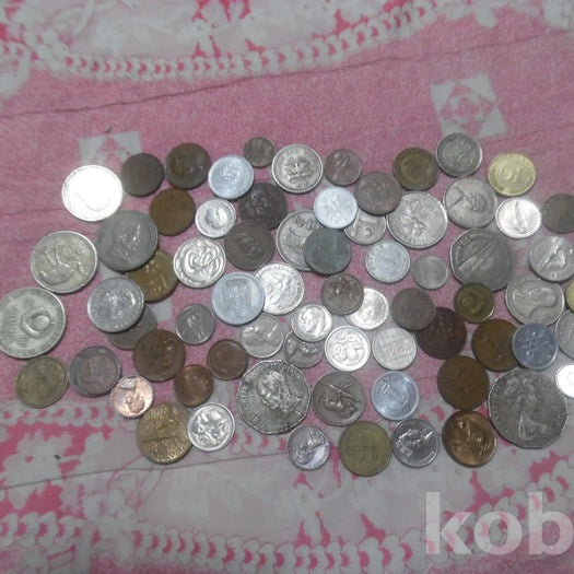 [BUNJANG] Bundle Set of 65 Old Foreign Coins / z-28.오래된외국각국동전 65개일괄