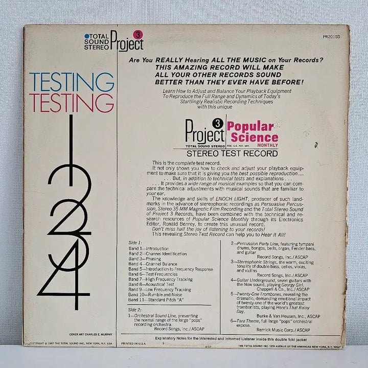 [BUNJANG] Stereo Test Record - Testing 1, 2, 3, 4 LP / 오디오 테스트 LP 음반인 &