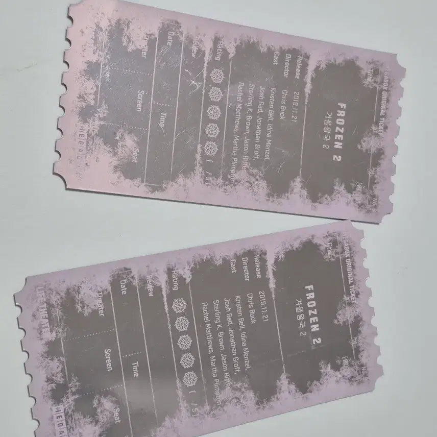 [BUNJANG] Frozen 2 Original Ticket Set (Anna, Olaf) - 2 Tickets / 겨울왕국2 오리지널 티켓 2장 안나 올라프 오티
