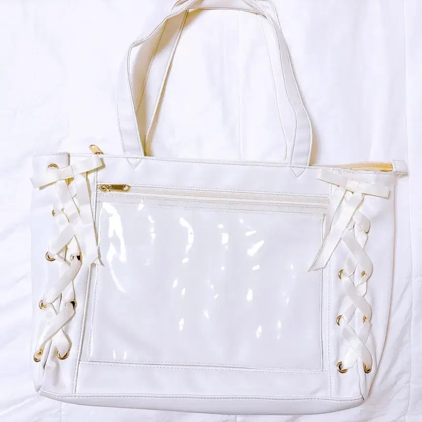 [BUNJANG] WEGO Lace-up Ita Bag White S Size / 위고 WEGO 레이스업 이타백 화이트 S사이즈