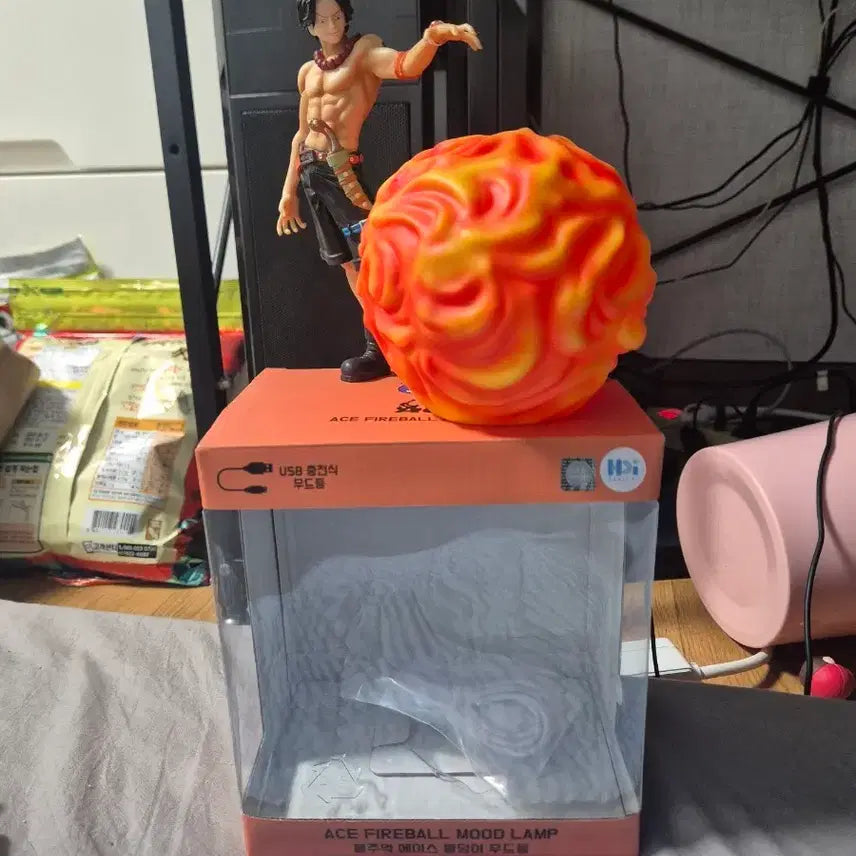 [BUNJANG] One Piece Ace Fireball Mood Lamp / 원피스 에이스 파이어볼 무드등
