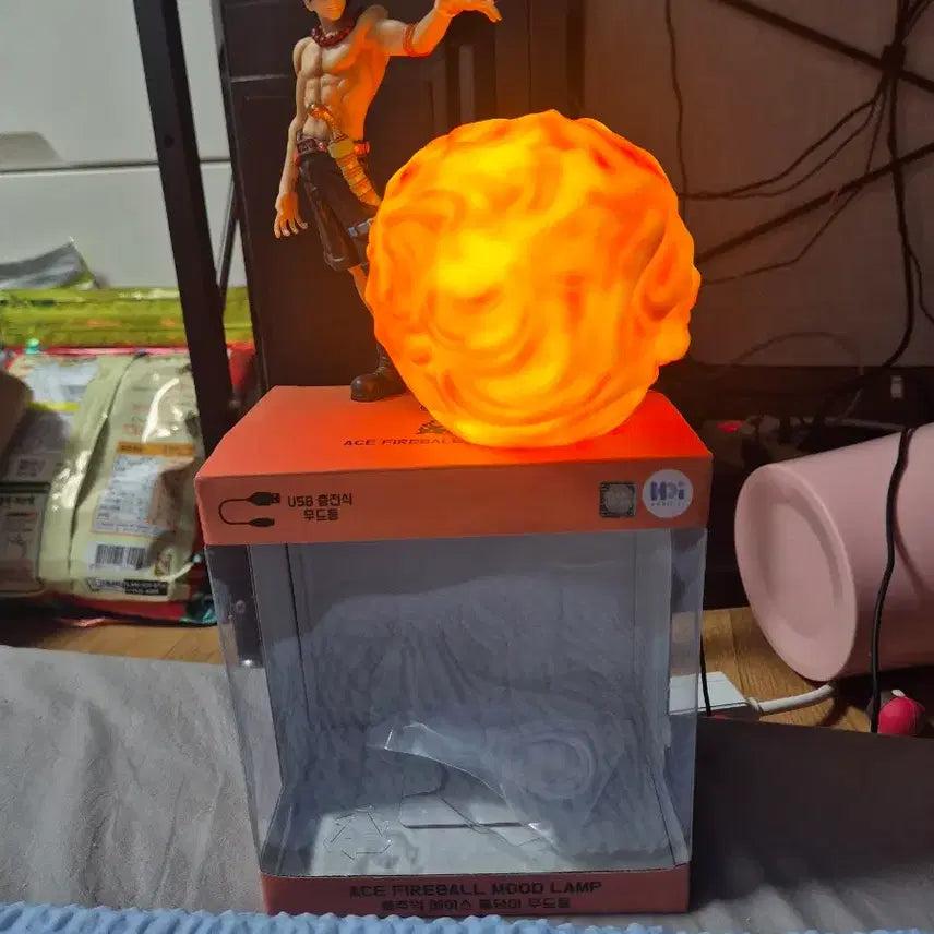 [BUNJANG] One Piece Ace Fireball Mood Lamp / 원피스 에이스 파이어볼 무드등