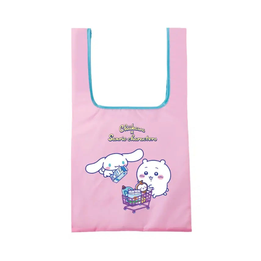 [BUNJANG] Chiikawa &amp; Cinnamoroll Collaboration Eco Bag / 치이카와&amp;시나모롤 에코백 장바구니 먼작귀 x 산리오 콜라보 캐릭터즈 가챠