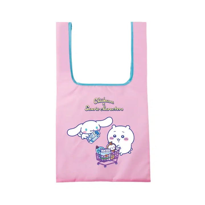 [BUNJANG] Chiikawa &amp; Cinnamoroll Collaboration Eco Bag / 치이카와&amp;시나모롤 에코백 장바구니 먼작귀 x 산리오 콜라보 캐릭터즈 가챠
