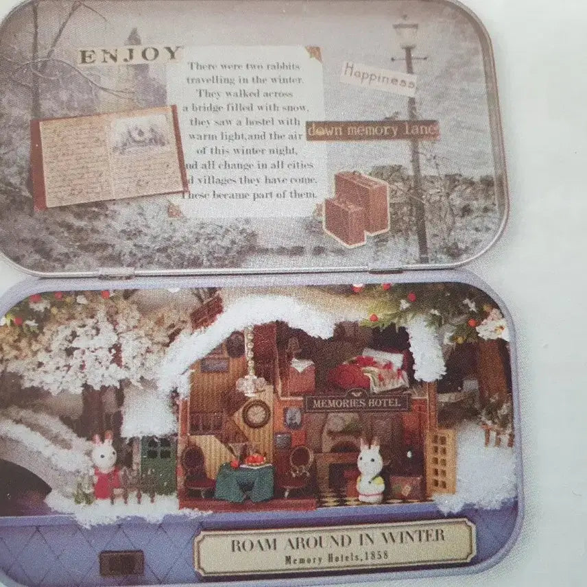 [BUNJANG] Winter Rabbit Miniature House DIY Box Theater / DIY 박스 시어터 겨울 토끼 미니어처 하우스