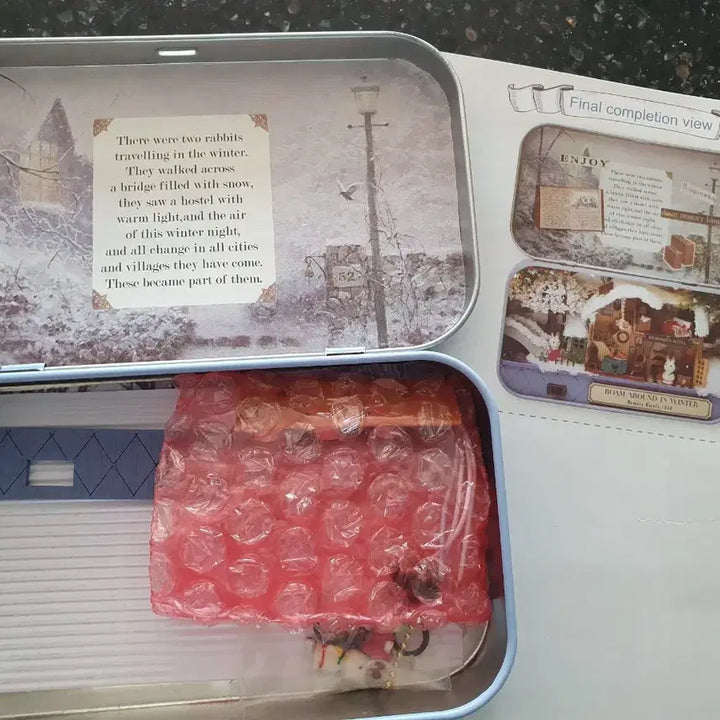 [BUNJANG] Winter Rabbit Miniature House DIY Box Theater / DIY 박스 시어터 겨울 토끼 미니어처 하우스
