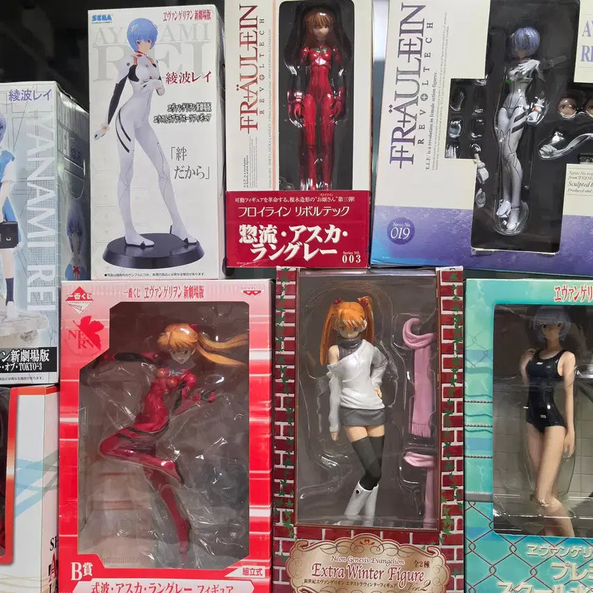 [BUNJANG] Evangelion Figure Bundle Set (8 Types) - Rei &amp; Asuka / [정품] 에반게리온 피규어 8종 일괄 판매 / 레이 아스카